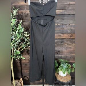 Urban Outfitters Black Wide-Leg Jumpsuit with Cutout Waist